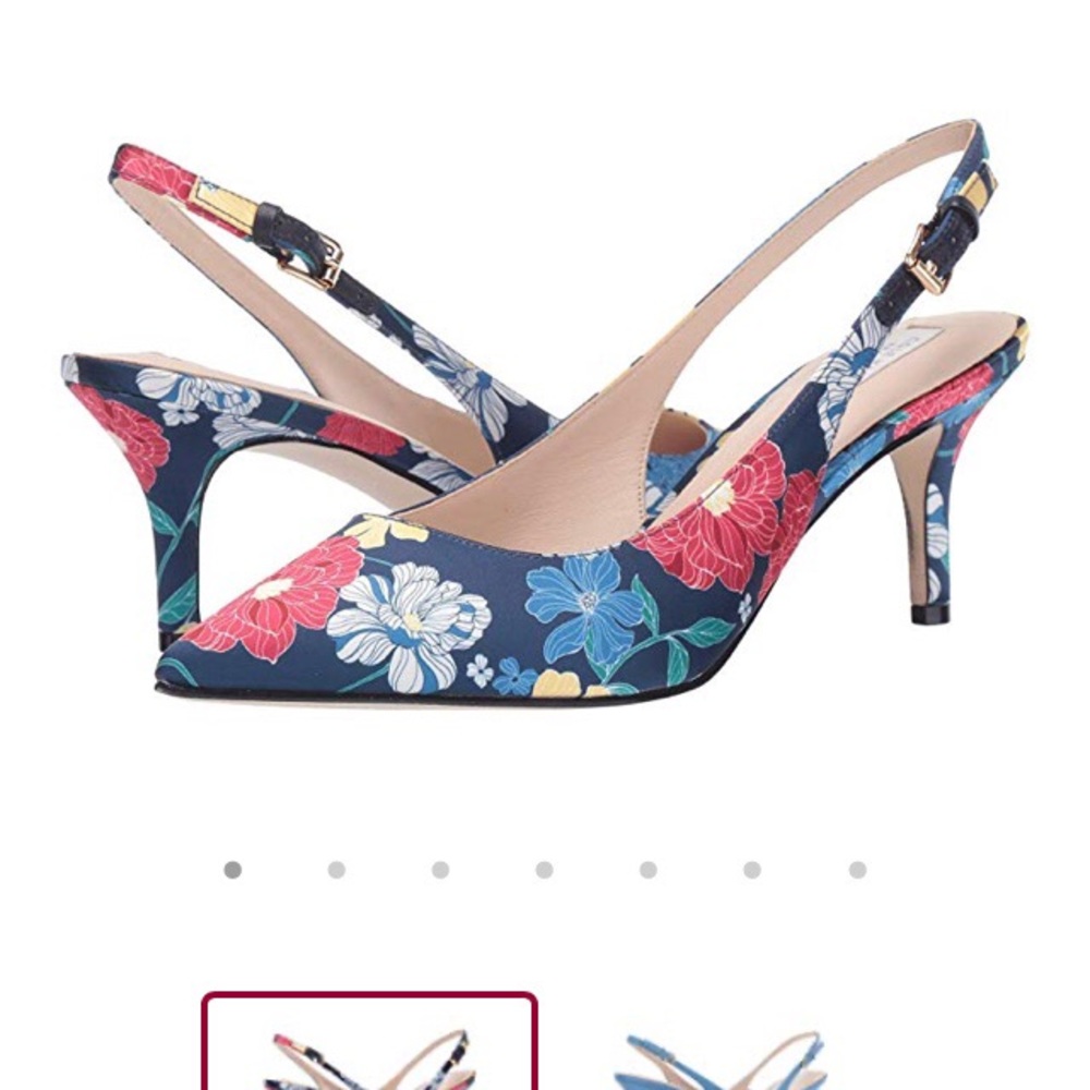 Cole Haan Floral Sling Back Mid Heel Pumps